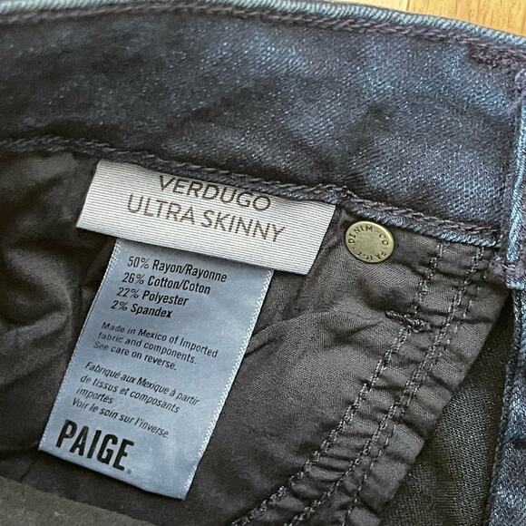 PAIGE Verdugo Ultra Skinny Jeans Dark Women’s Size 24 - Picture 7 of 7